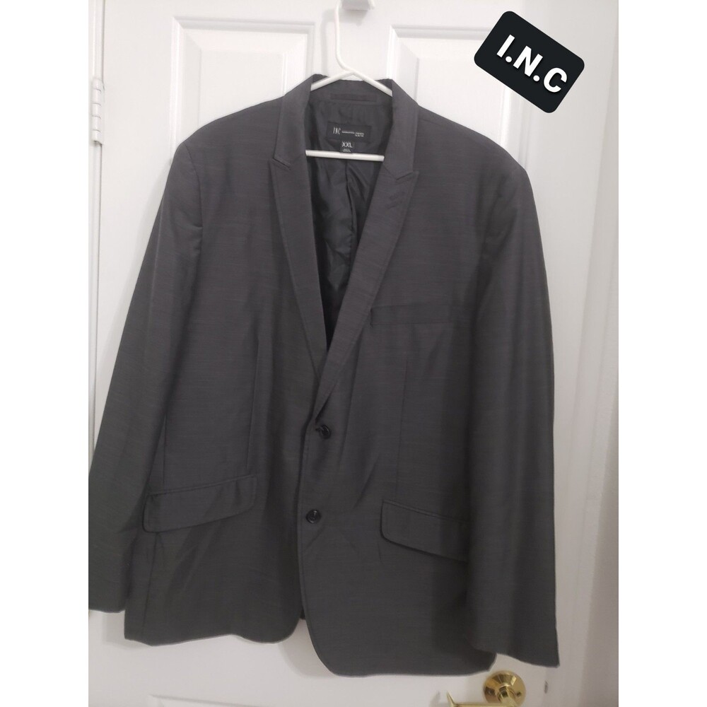 INC International Concepts Slim Fit Mens Gray Wool Blazer Jacket Size XXL Extra